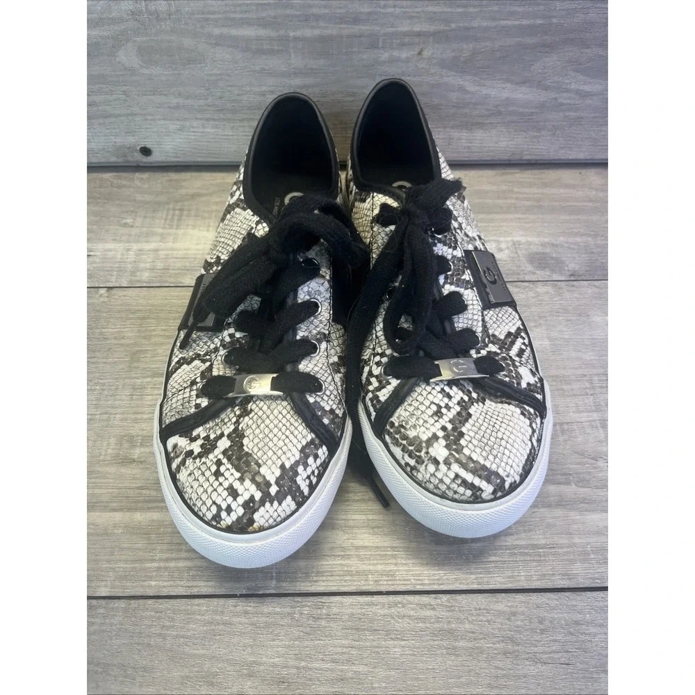 Guess Shoes GBG Los Angeles Black White Snakeskin Print Size 8.5 Snake